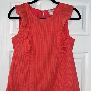 NWT J.CREW TEXTURED SWISS DOT RUFFLE TANK TOP
